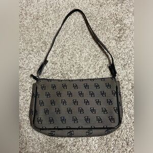 Vintage Y2K Dooney & Bourke Signature Logo Small Canvas Shoulder Bag
